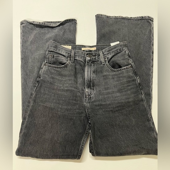 Levis Womens Such A Doozie Black 70s High Rise Premium Flare Jeans Size 26 X 32 - Picture 3 of 10